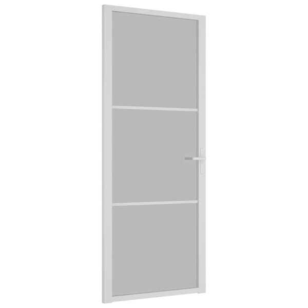vidaXL Porte int&eacute;rieure 83x201,5 cm Blanc Verre mat et aluminium