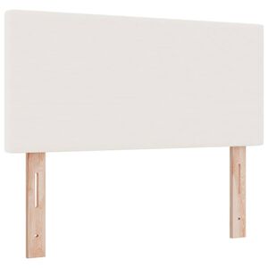 vidaXL T&ecirc;te de lit avec t&ecirc;te de lit Cr&egrave;me 100 cm Cuir synth&eacute;tique