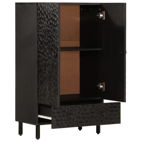 vidaXL Buffet noir 60x33x100 cm bois de manguier massif