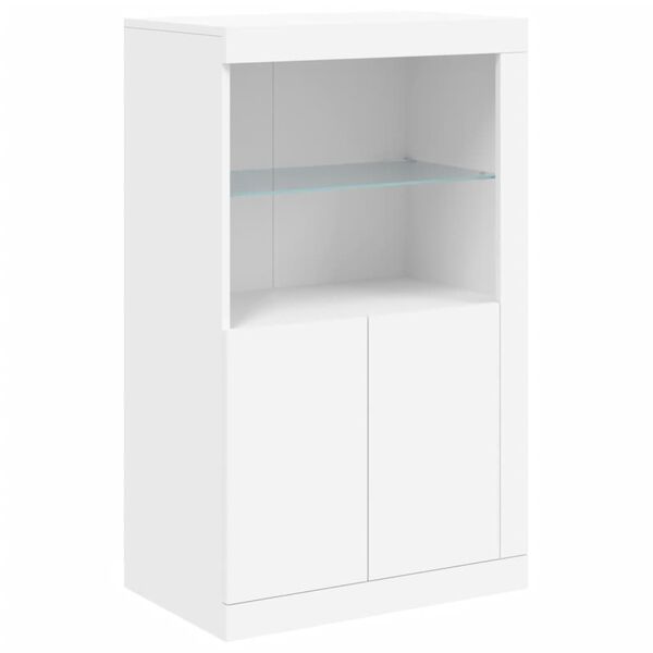 vidaXL Armoire latérale avec éclairage LED blanc bois d'ingénierie