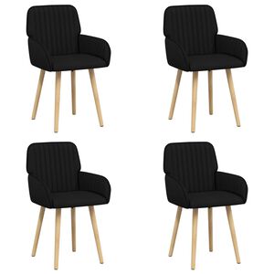 vidaXL Chaises de salle &agrave; manger 4 pc Tissu Noir 56,5 x 50 x 87,5 cm