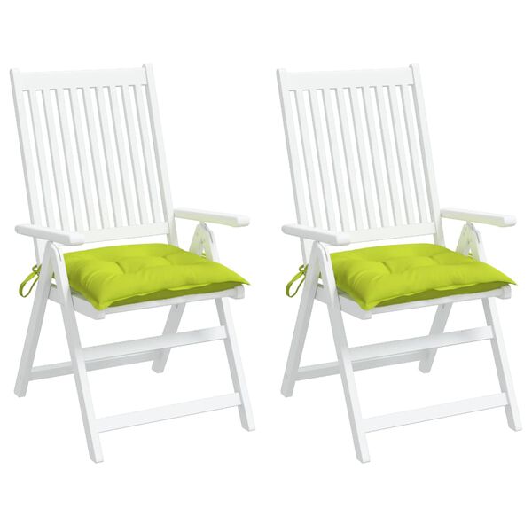 vidaXL Coussins de chaise lot de 2 vert brillant 40x40x7 cm