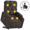 vidaXL Fauteuil inclinable de massage Marron fonc&eacute; Tissu