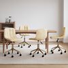 vidaXL Chaises pivotantes &agrave; manger lot de 4 cr&egrave;me velours