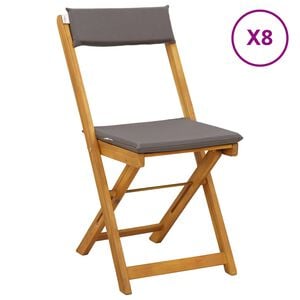 vidaXL Chaises de bistrot d'ext&eacute;rieur 8 pc Gris fonc&eacute;
