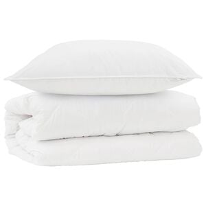 vidaXL Ensemble de Duvet avec oreiller 2 pi&egrave;ces Blanc Microfibre