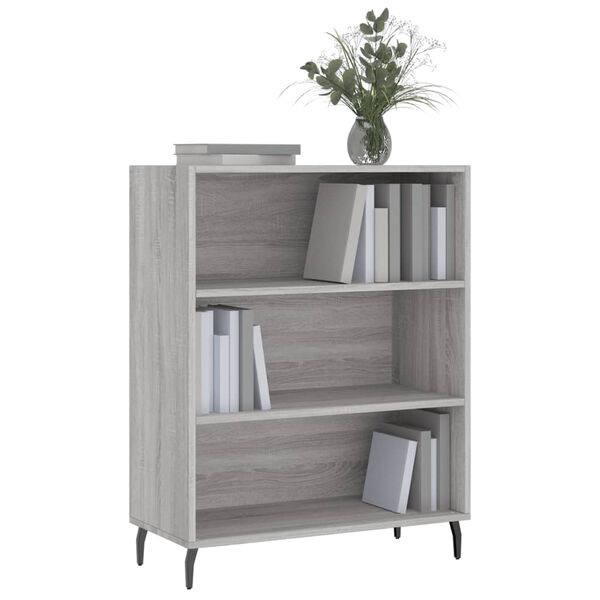 vidaXL Armoire &agrave; &eacute;tag&egrave;res sonoma gris 69,5x32,5x90cm bois d'ing&eacute;nierie