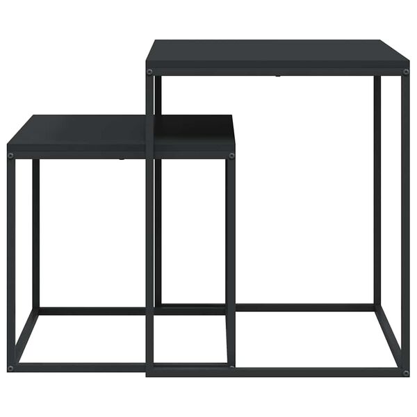 vidaXL Ensemble de table basse 2 pcs bois d'ing&eacute;nierie et m&eacute;tal