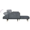 vidaXL Canap&eacute;-lit en forme de L gris 275x140x70 cm velours