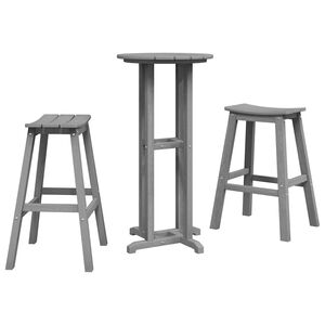 vidaXL Ensemble de bar de jardin 3 pc Gris clair HDPE