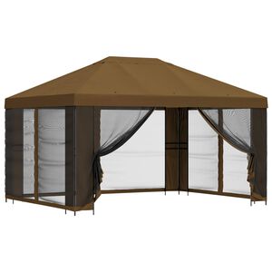 vidaXL Abri de jardin avec parois 4 &times; 3 m Taupe Polyester et Acier