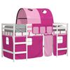 vidaXL Lit mezzanine enfants avec tunnel sans matelas rose 90x200 cm
