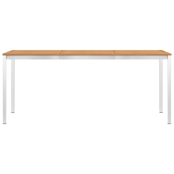 vidaXL Ensemble &agrave; manger jardin 7 pcs Teck massif et acier inoxydable