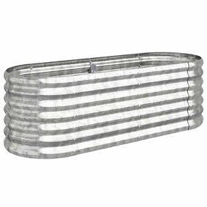 vidaXL Lit sur&eacute;lev&eacute; de jardin Acier galvanis&eacute; Argent&eacute;