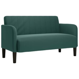 vidaXL Canap&eacute; causeuse vert fonc&eacute; 109 cm velours