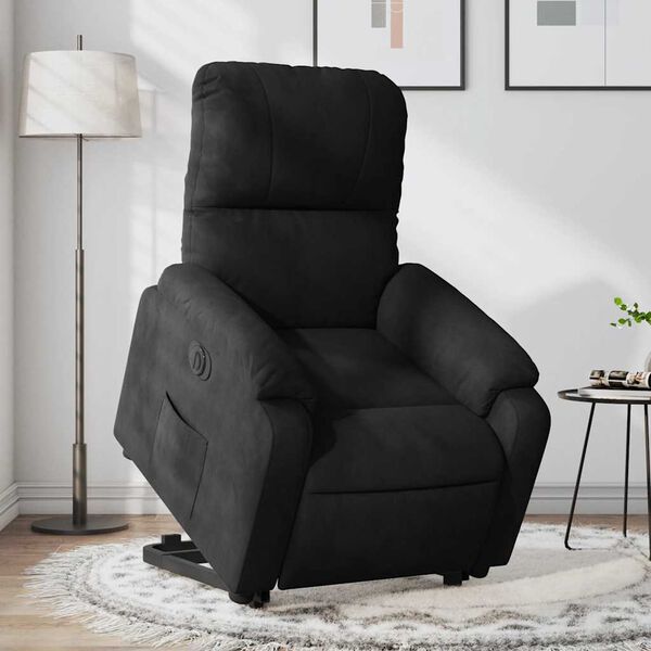 vidaXL Fauteuil inclinable &eacute;lectrique noir tissu microfibre