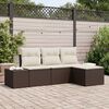 vidaXL Ensemble de canap&eacute; de jardin 4 pcs Marron polyrotin
