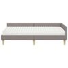 vidaXL Cadre de lit d'angle avec matelas 2 pcs Taupe tissu