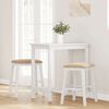 vidaXL Chaises de bar avec coussins 2 pcs blanc bois massif d'hévéa
