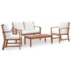 vidaXL Salon de jardin 4 pcs avec coussins Bois d'acacia solide