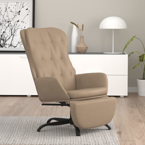 vidaXL Chaise de relaxation avec repose-pied Cappuccino Similicuir