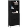 vidaXL Haut Armoire Ch&ecirc;ne noir 69,5 x 34 x 180 cm Bois d'ing&eacute;nierie