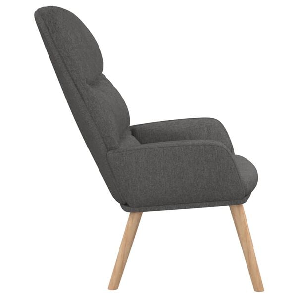 vidaXL Chaise de relaxation Gris foncé Tissu