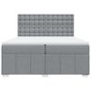 vidaXL Sommier &agrave; lattes de lit avec matelas Gris clair 200x200cm Tissu