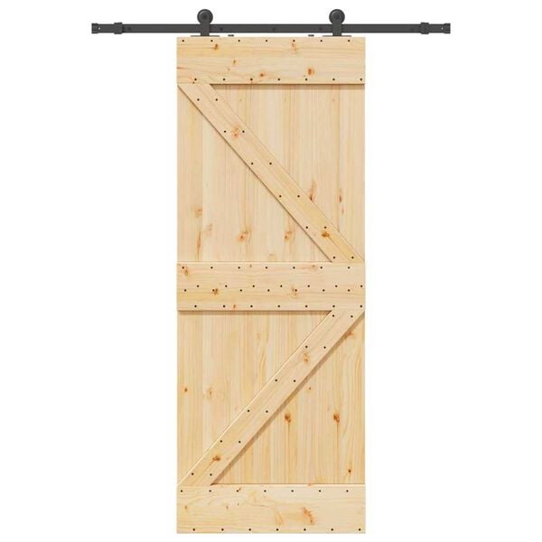 vidaXL Porte coulissante et kit de quincaillerie 80x210 cm pin massif