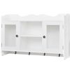 vidaXL Vitrine murale avec &eacute;tag&egrave;re de Livre / DVD / Verre en MDF Blanc