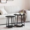 vidaXL Ensemble de tables d'appoint avec étagère 2 pcs Chêne noir
