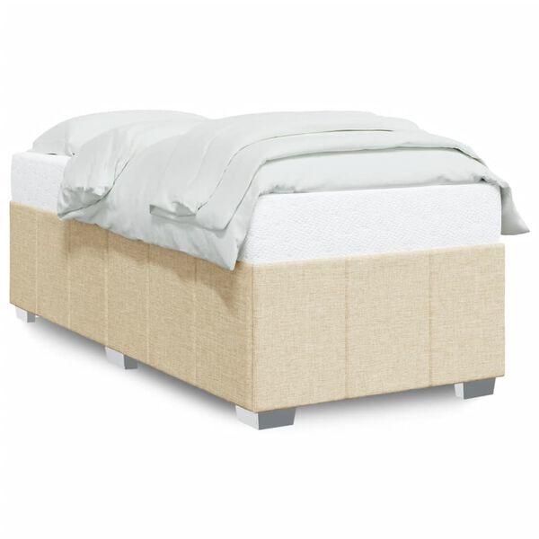 vidaXL Cadre de lit sans matelas cr&egrave;me 90x200 cm tissu