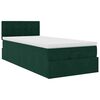 vidaXL Cadre de lit ottoman avec matelas vert fonc&eacute; 90x200 cm velours