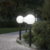 vidaXL Bornes lumineuses avec d&eacute;tecteur lot de 3 80 cm noir IP44