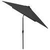 vidaXL Parasol de jardin avec LED et mât en acier noir 2x3 m