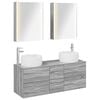 vidaXL Ensemble de mobilier de salle de bain 5 pcs Sonoma gris