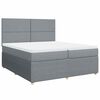 vidaXL Sommier &agrave; lattes de lit avec matelas Gris clair 200x200cm Tissu