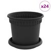 vidaXL Pots de plantes 24 pcs Noir &Oslash; 15 x 12 cm Plastique