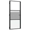 vidaXL Porte en verre Fretwork Noir 93 x 3,5 x 201,5 cm Aluminium