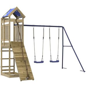 vidaXL Aire de jeux d'ext&eacute;rieur bois de pin impr&eacute;gn&eacute;