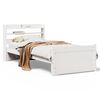 vidaXL Cadre de lit avec tête de lit sans matelas blanc 75x190 cm