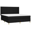 vidaXL Sommier &agrave; lattes de lit matelas et LED Noir 160x200 cm Tissu