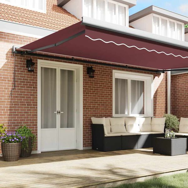 vidaXL Auvent rétractable automatique bordeaux 300x250 cm