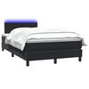 vidaXL Sommier &agrave; lattes de lit avec matelas et LED noir 120x220 cm velours