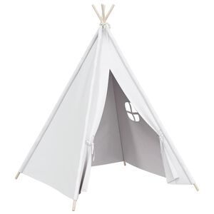 vidaXL Tente tipi d'enfants avec sac Peau de p&ecirc;che Blanc 120x120x150cm