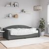 vidaXL Lit de jour avec matelas gris fonc&eacute; 90x190 cm tissu