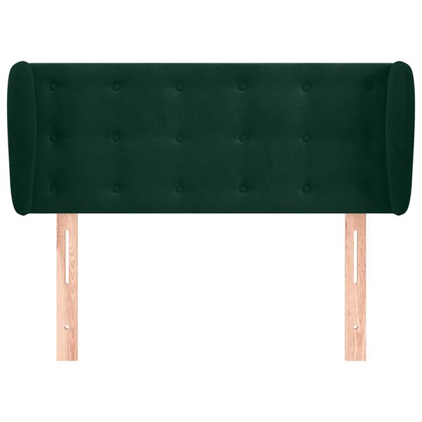 vidaXL T&ecirc;te de lit avec oreilles Vert fonc&eacute; 103x23x78/88 cm Velours