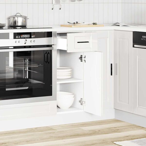 vidaXL Armoire de cuisine Porto blanc brillant bois ingénierie