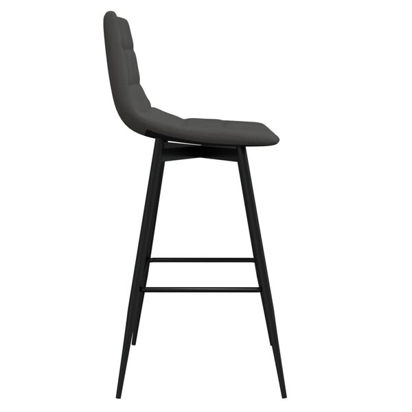 vidaXL Tabouret de bar Gris fonc&eacute; Velours