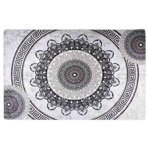 vidaXL Tapis lavable 80x150 cm noir et gris